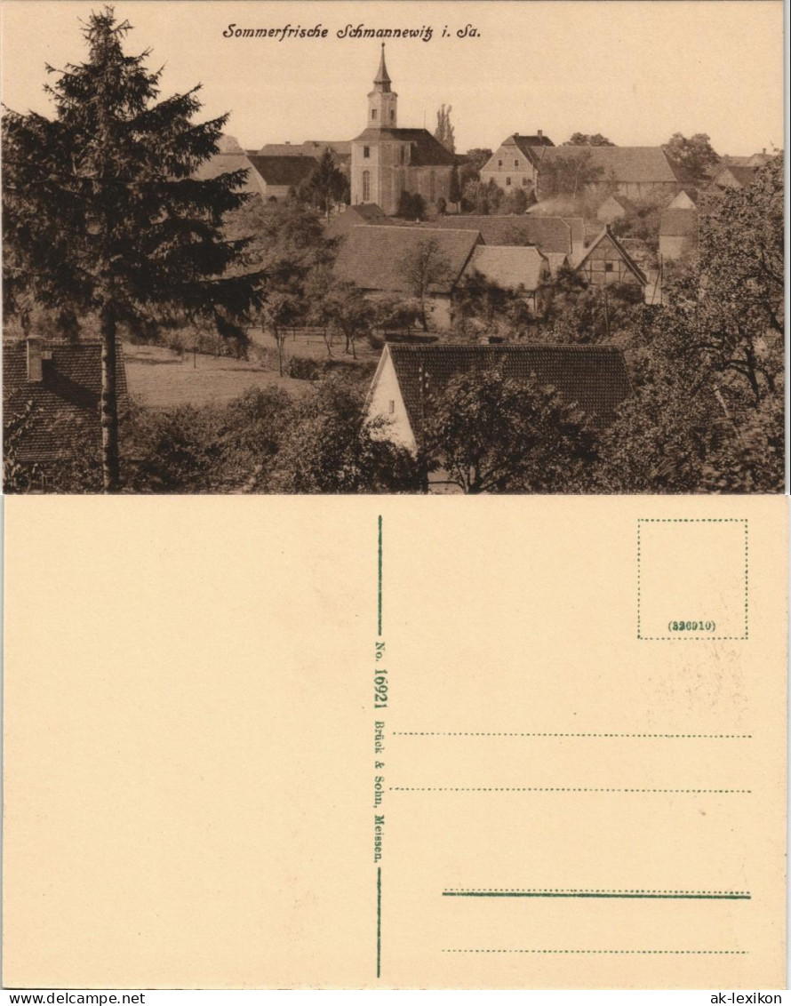 Ansichtskarte Schmannewitz-Dahlen Stadtpartie, Fachwerkhäuser 1913