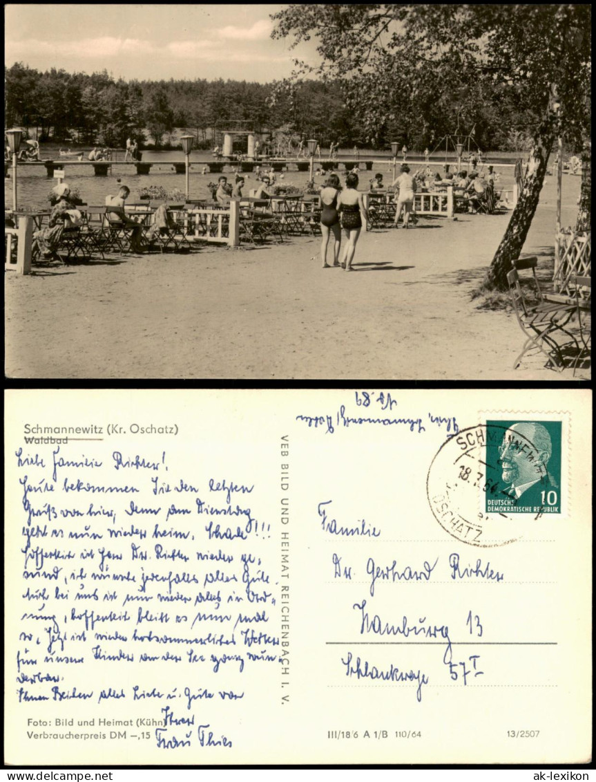 Ansichtskarte Schmannewitz-Dahlen Waldbad 1964