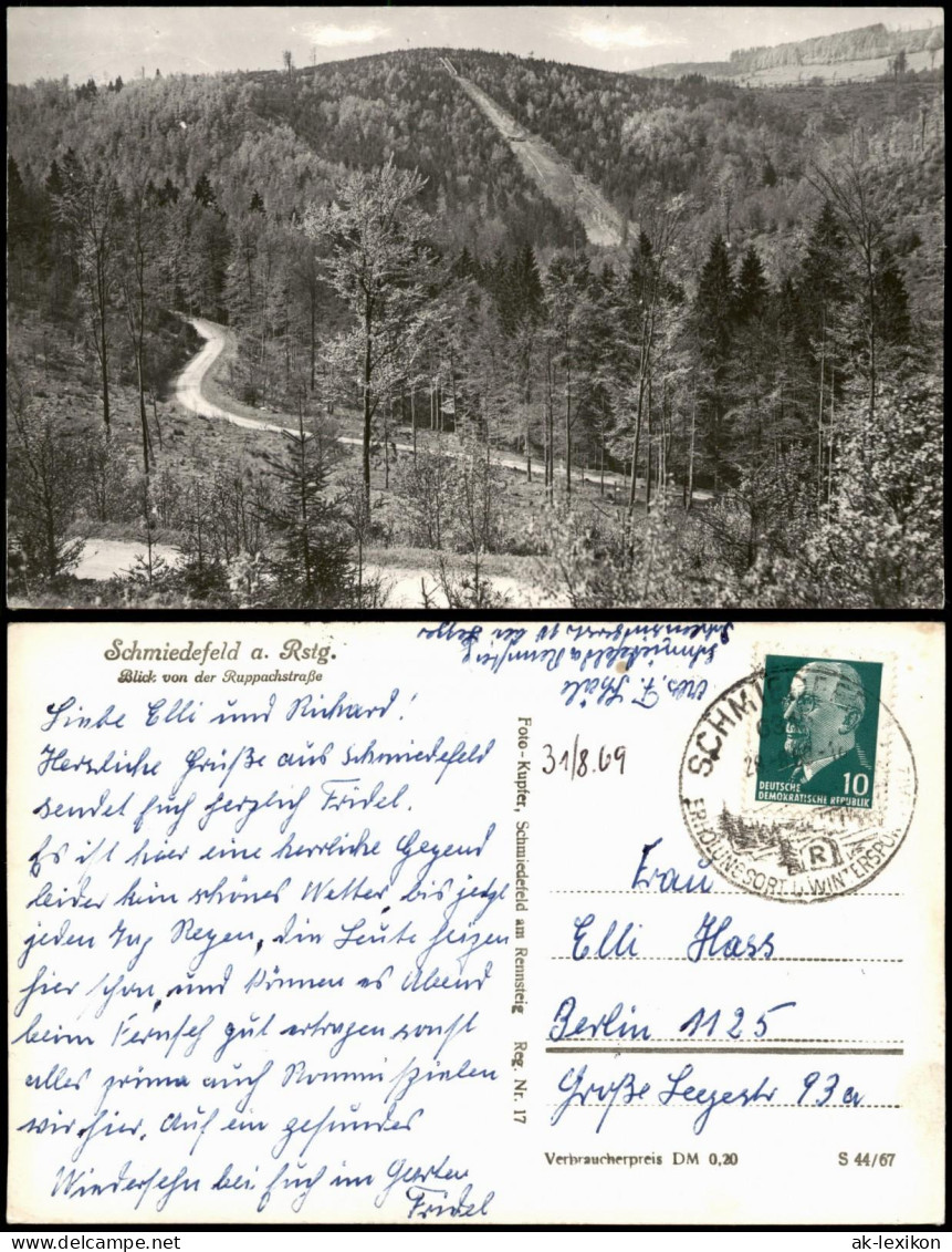Ansichtskarte Schmiedefeld (Rennsteig) Blick von der Ruppachstraße 1969