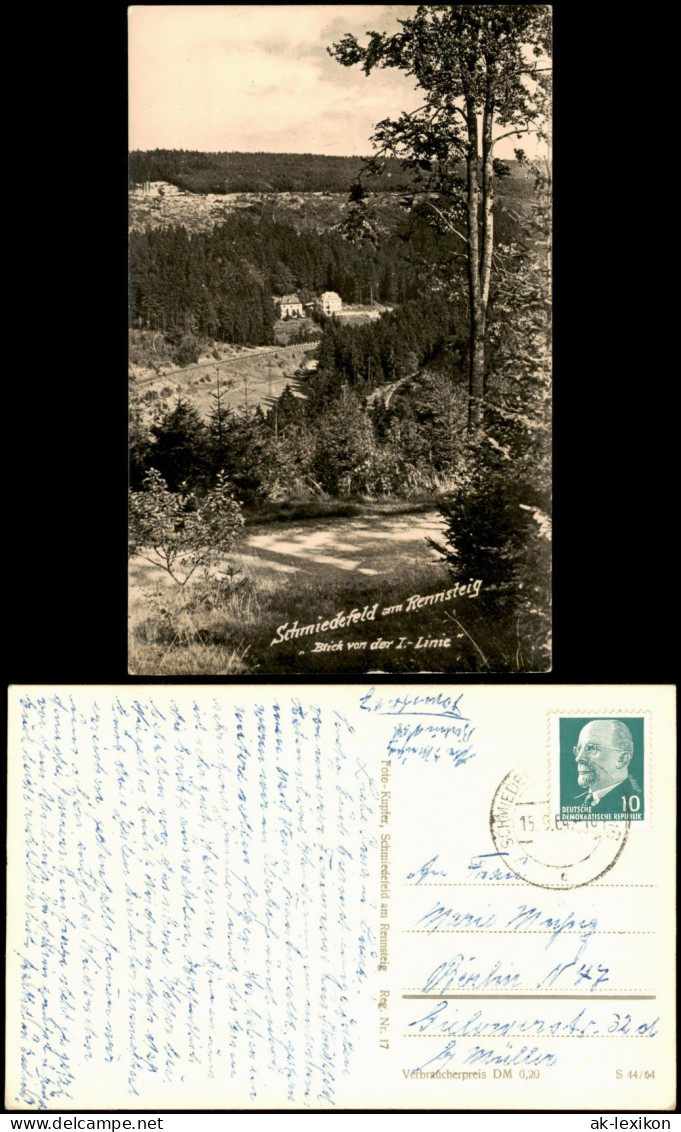 Ansichtskarte Schmiedefeld (Rennsteig) Panorama-Ansicht, DDR AK 1964