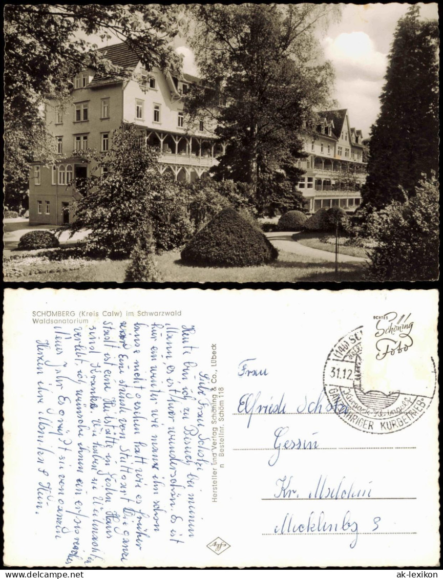 Ansichtskarte Schömberg (Schwarzwald) Waldsanatorium 1962