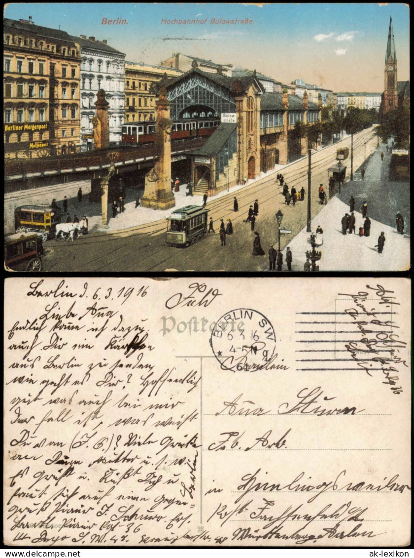 Ansichtskarte Schöneberg-Berlin Bahnhof Bülowstrasse 1916