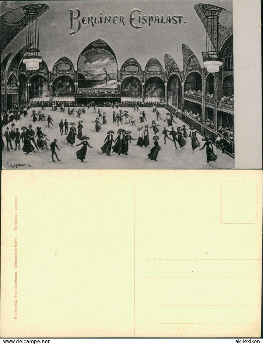 Ansichtskarte Schöneberg-Berlin Eispalast - Innen 1911
