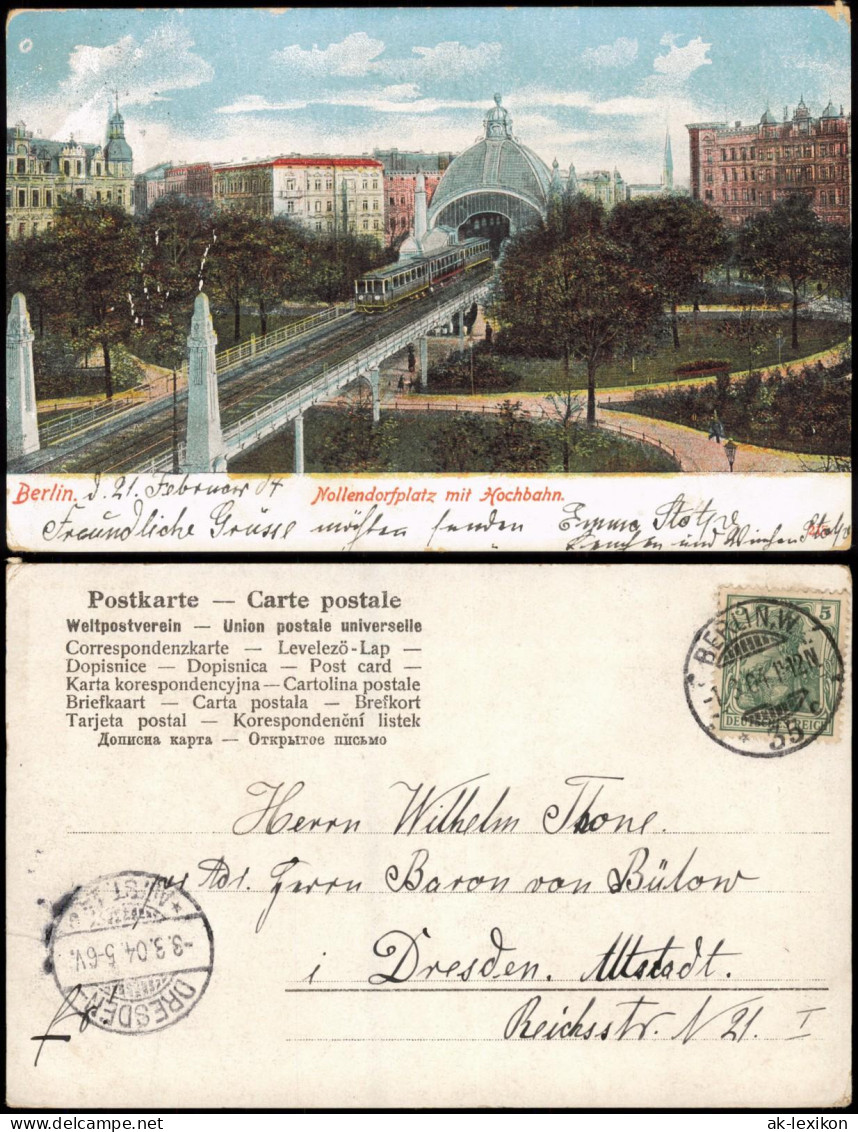 Ansichtskarte Schöneberg-Berlin Nollendorfplatz mit Hochbahn 1904