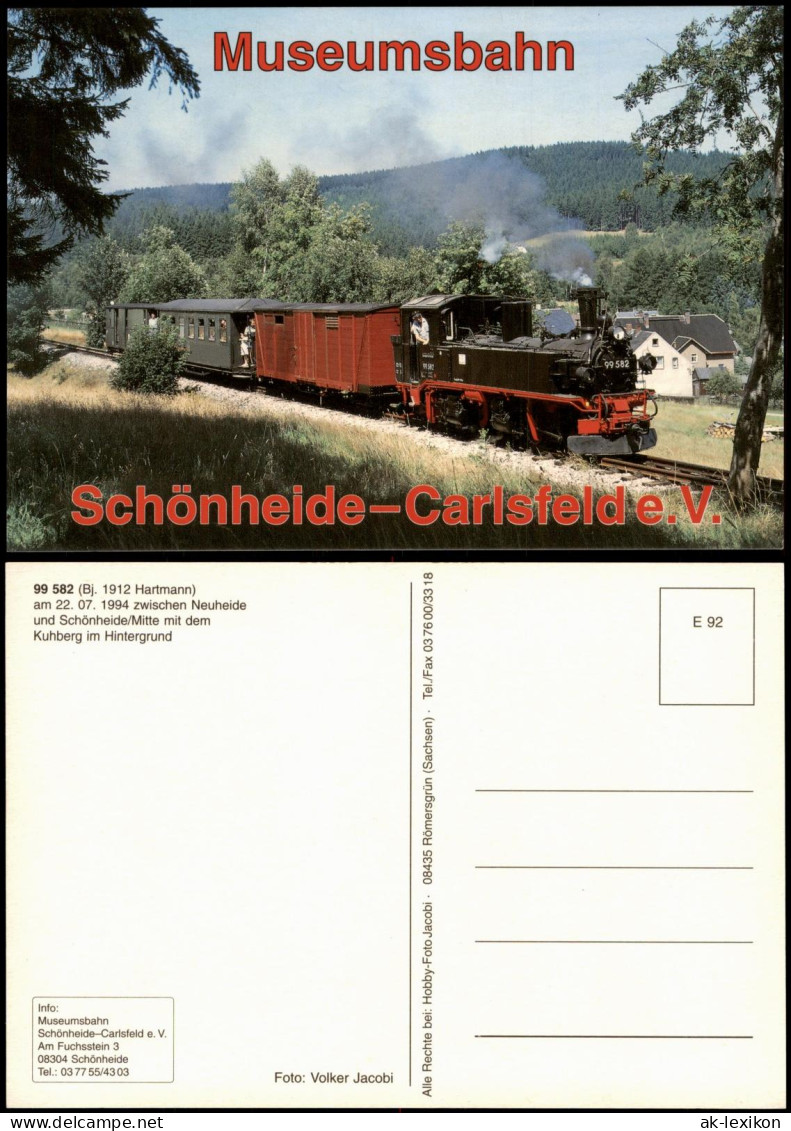Ansichtskarte Schönheide (Erzgebirge) Museumsbahn Dampflokomotive 1999