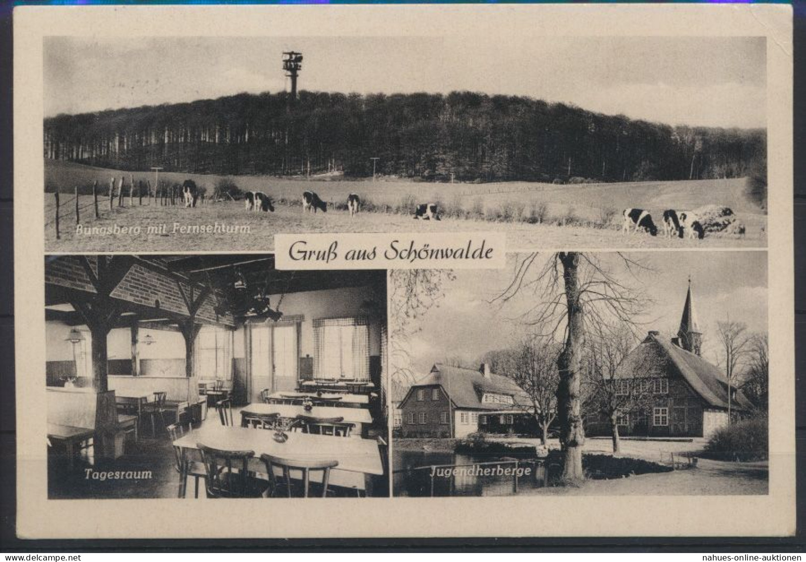 Ansichtskarte Schönwalde Jugendherberge Innenansicht Fernsehturm n. Rüsselsheim