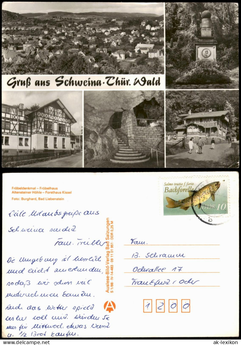 Ansichtskarte Schweina / Thr. Mehrbildkarte Forsthaus Stadt 1988