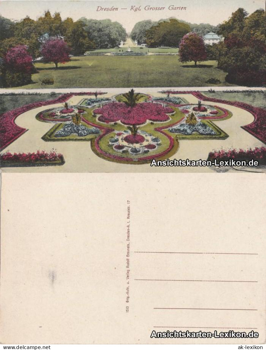 Ansichtskarte Seevorstadt-Ost/Großer Garten-Dresden Kgl. Grosser Garten 1916