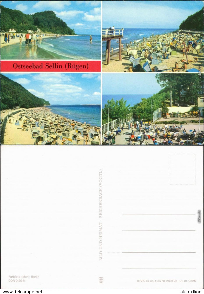 Ansichtskarte Sellin Ostseebad Sellin: Strand, Strandleben, Gaststätte 1978