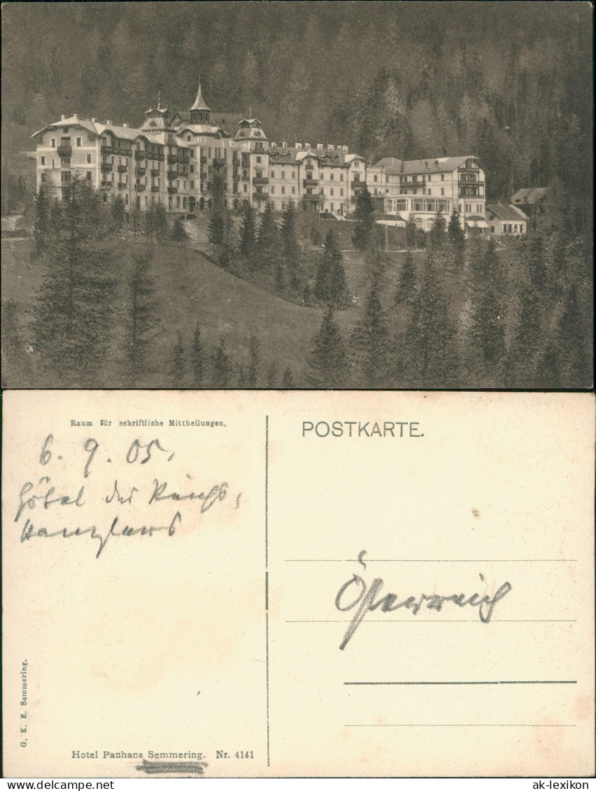 Ansichtskarte Semmering Hotel Panhans Semmering 1905