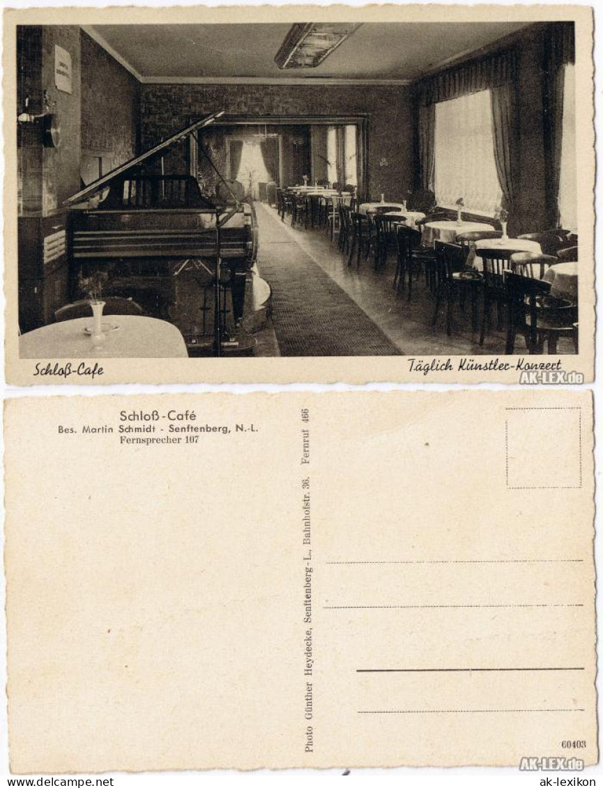 Ansichtskarte Senftenberg (Niederlausitz) Schloß-Cafe - Innenansicht 1928