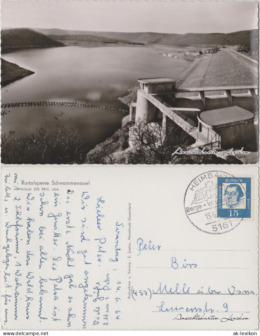 Ansichtskarte Simmerath Ruhrtalsperre Schwammenauel 1964
