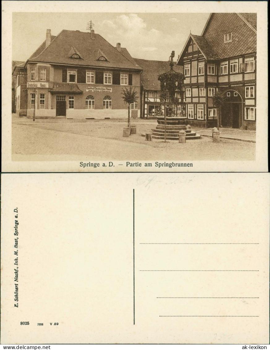 Ansichtskarte Springe Gasthaus Deutsches Haus 1924