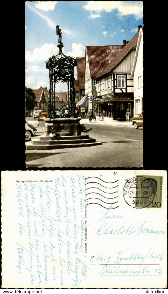 Ansichtskarte Springe Marktplatz 1970