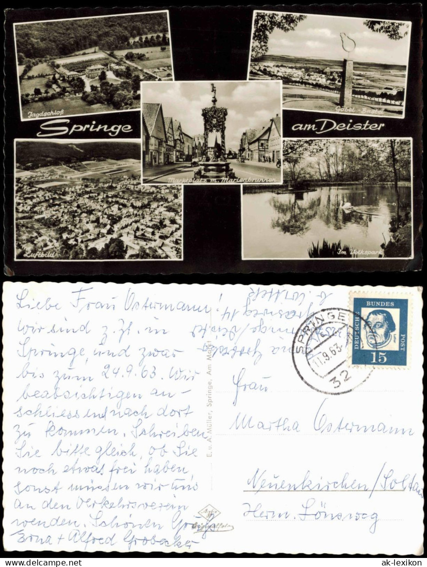 Ansichtskarte Springe MB Luftbilder Volkspark Markt 1963