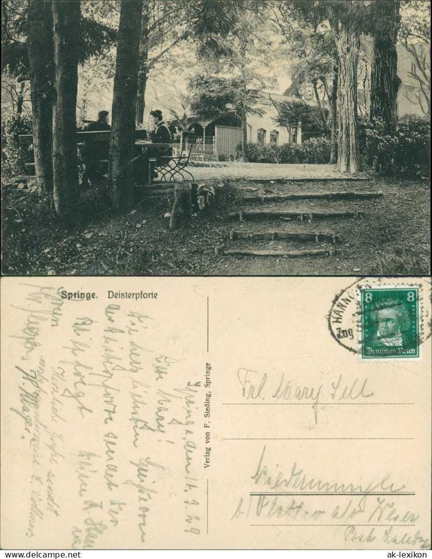 Ansichtskarte Springe Restaurant - Deisterpforte 1928