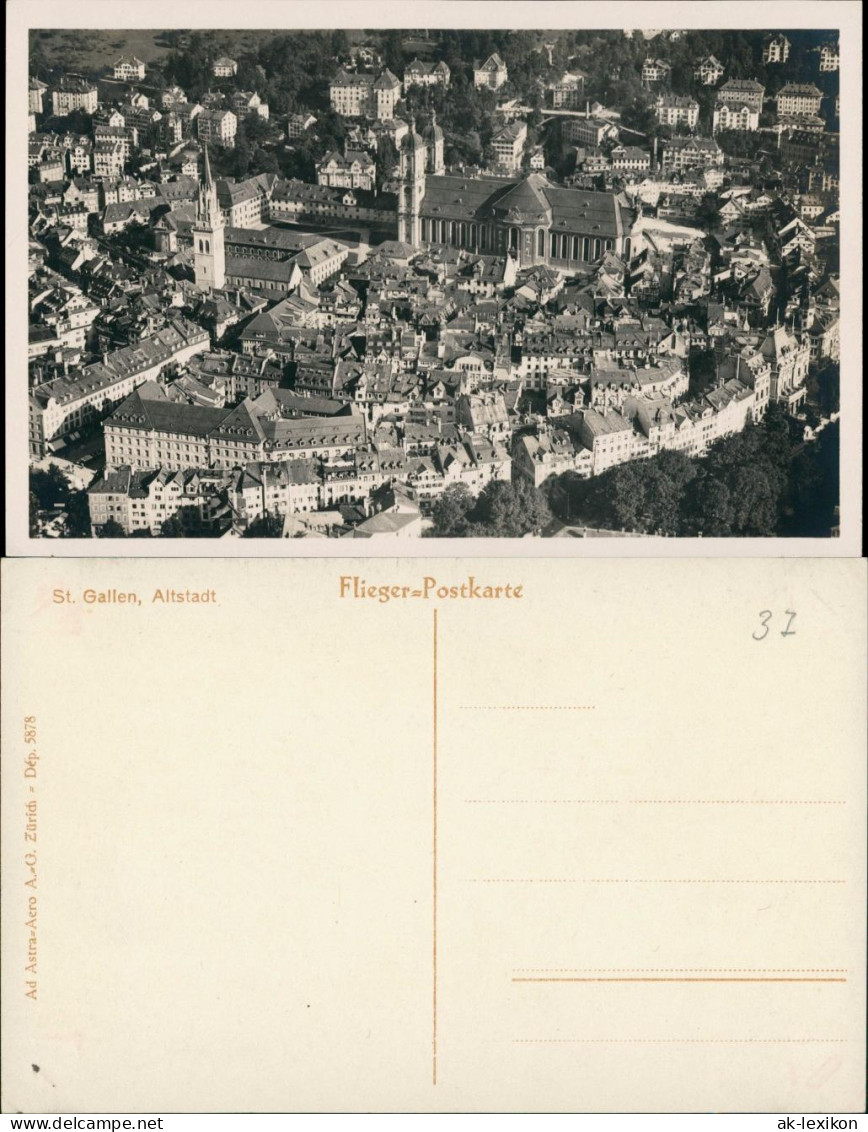 Ansichtskarte St. Gallen San Gallo  Sogn Gagl  St-Gall Luftbild 1928