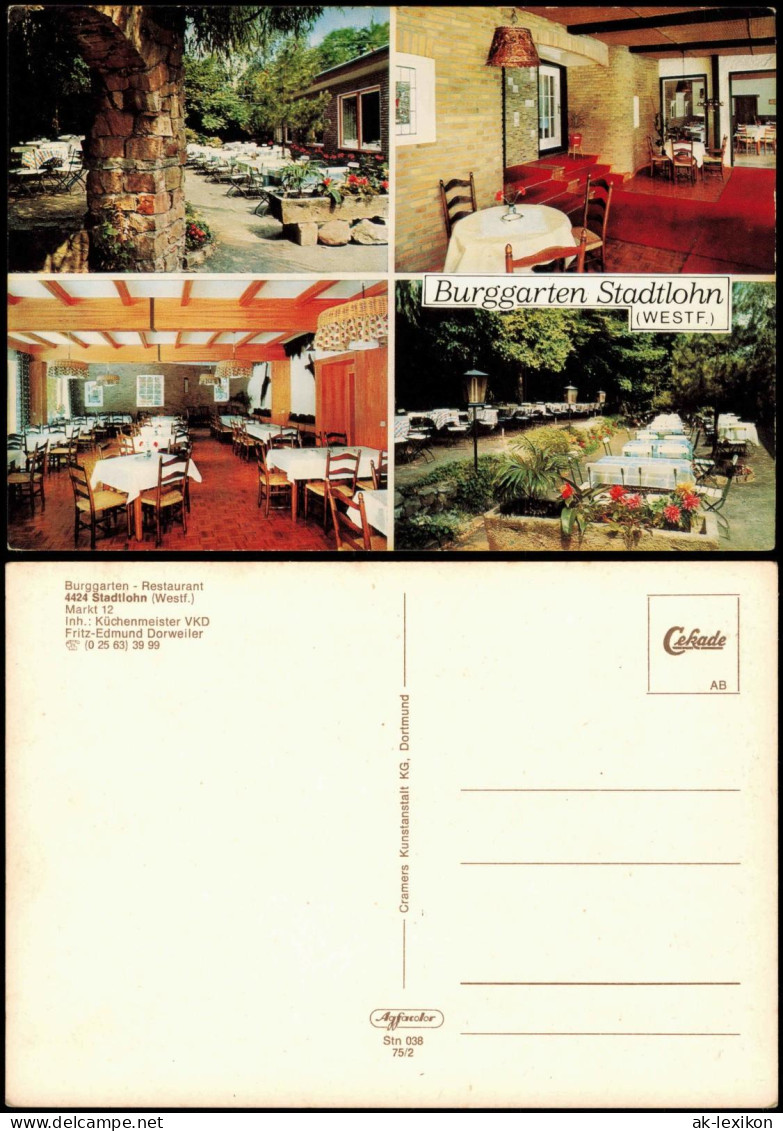 Ansichtskarte Stadtlohn Burggarten 4 Bild Gastraum 1975