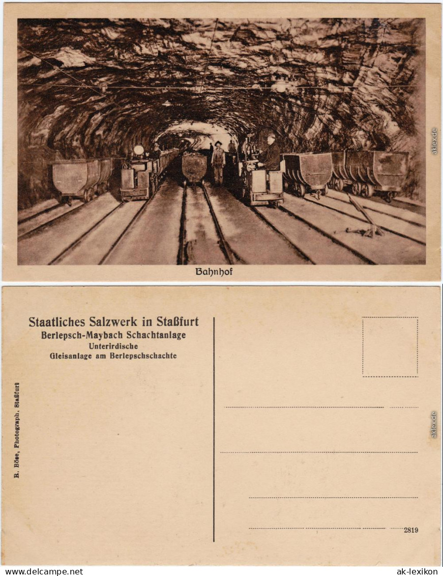 Ansichtskarte Staßfurt Stassfurt Bahnhof - Berlepsch-Maybachschacht 1930