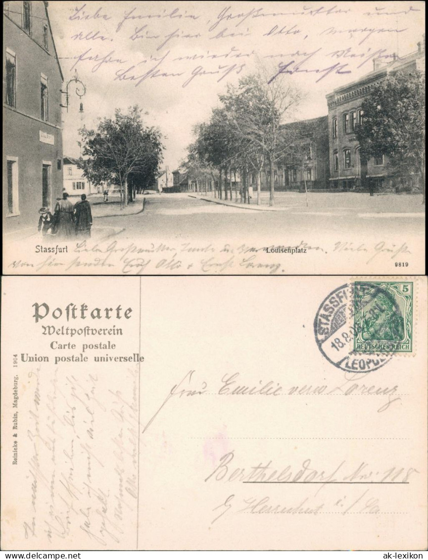 Ansichtskarte Staßfurt Stassfurt Louisenplatz 1908
