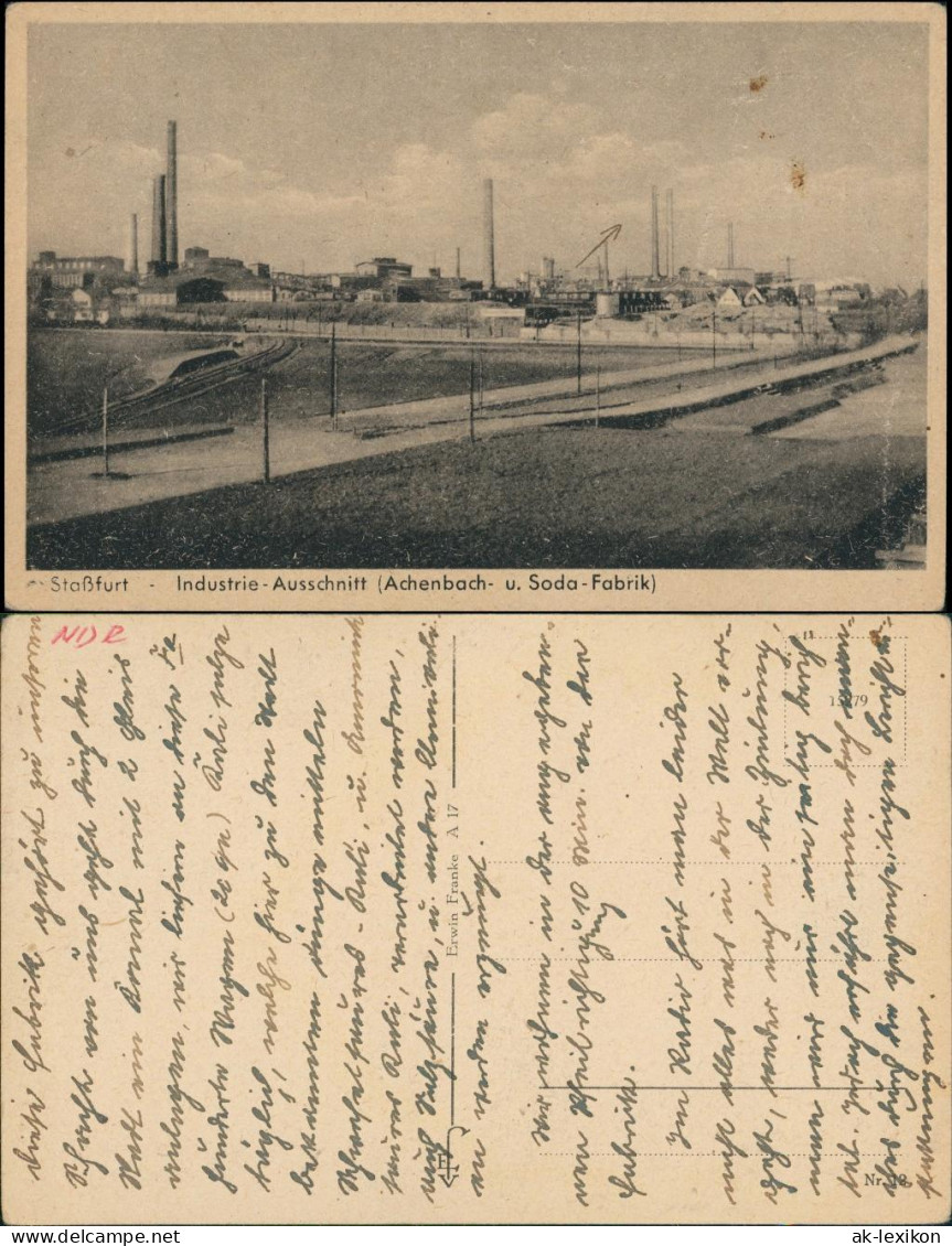 Ansichtskarte Staßfurt Stassfurt Soda-Fabrik Achenbach 1932