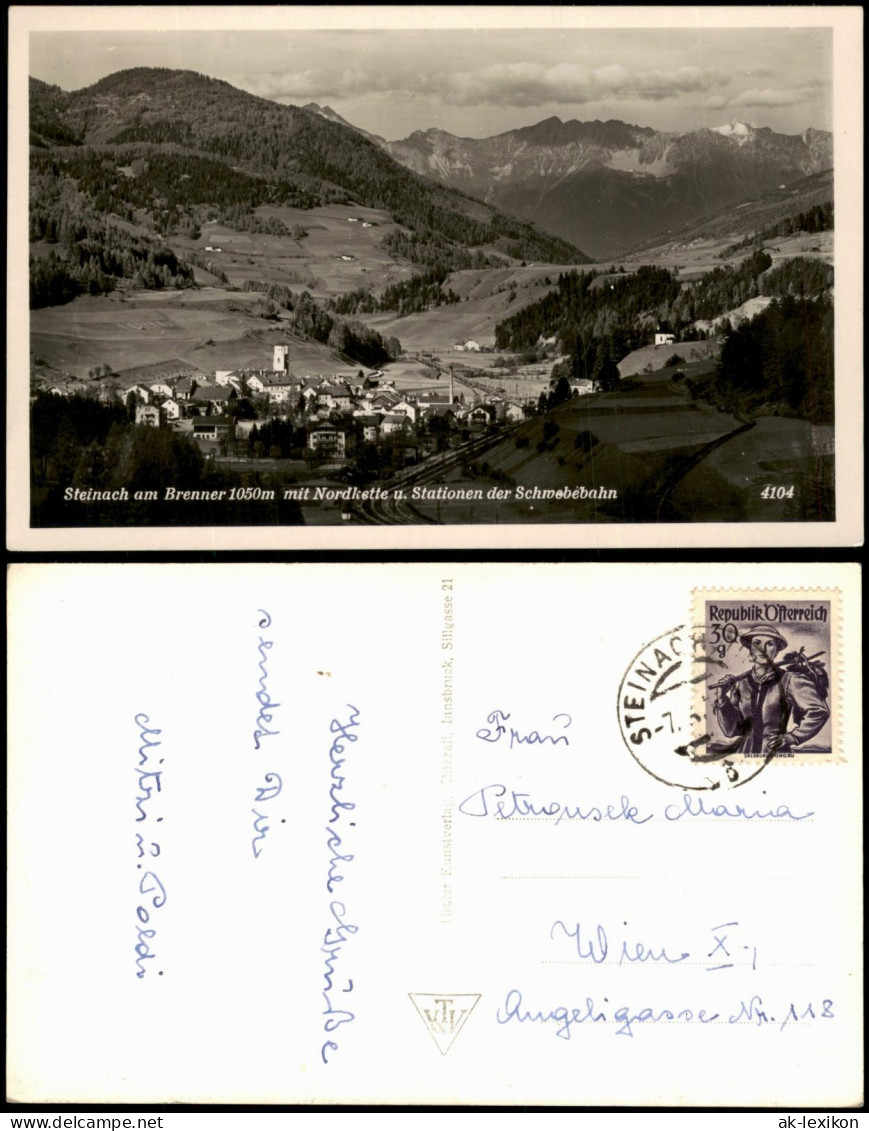 Ansichtskarte Steinach (Brenner) Steinach am Brenner mit Nordkette 1953