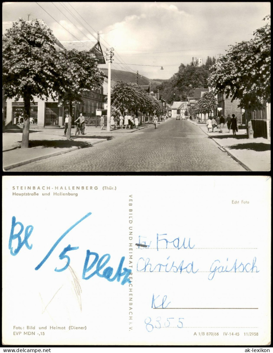Ansichtskarte Steinbach-Hallenberg Haupstraße 1966