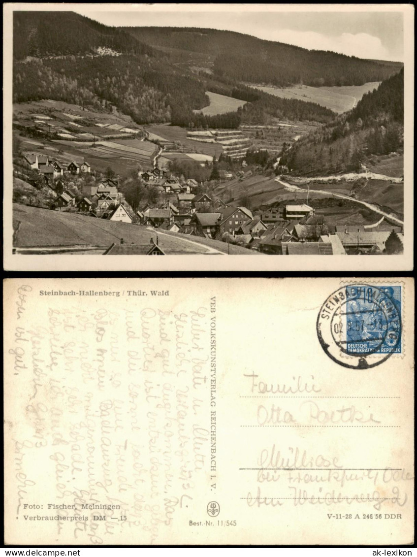 Ansichtskarte Steinbach-Hallenberg Panorama-Ansicht 1957/1956