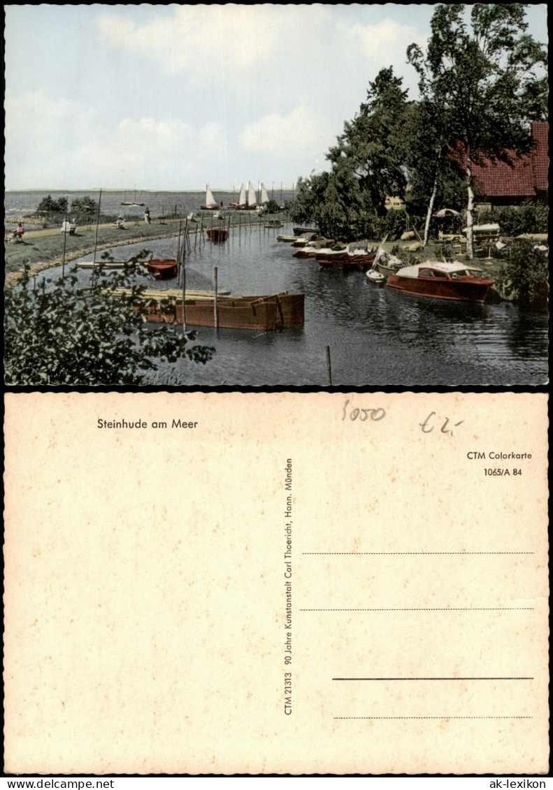 Ansichtskarte Steinhude-Wunstorf Hafen Motorboot 1971