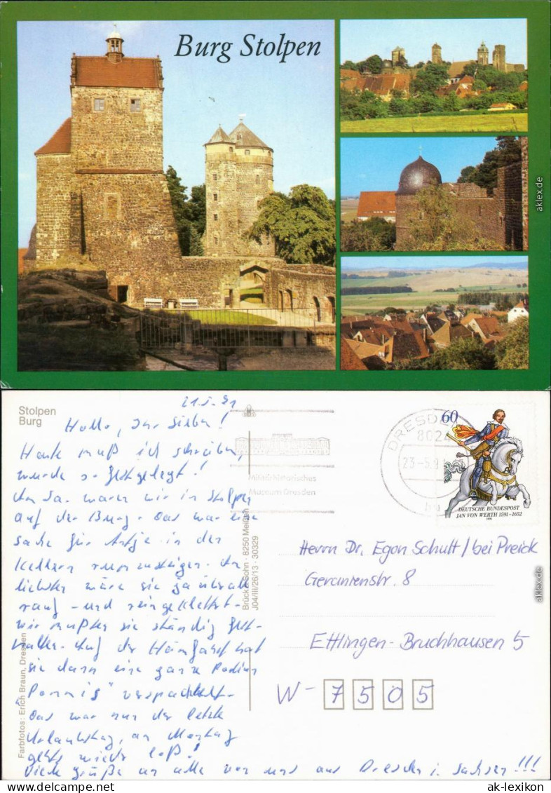 Ansichtskarte Stolpen Burg Stolpen 1991
