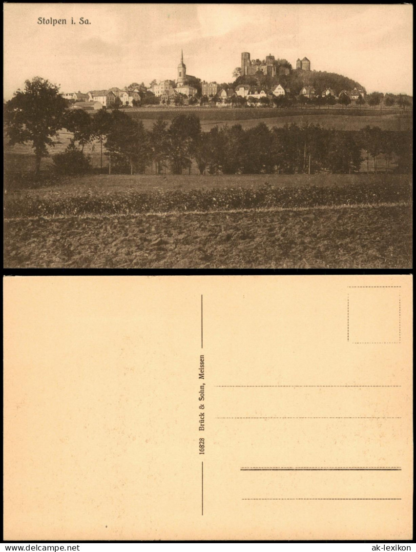 Ansichtskarte Stolpen Burg Stolpen Fernsicht Stadt 1913