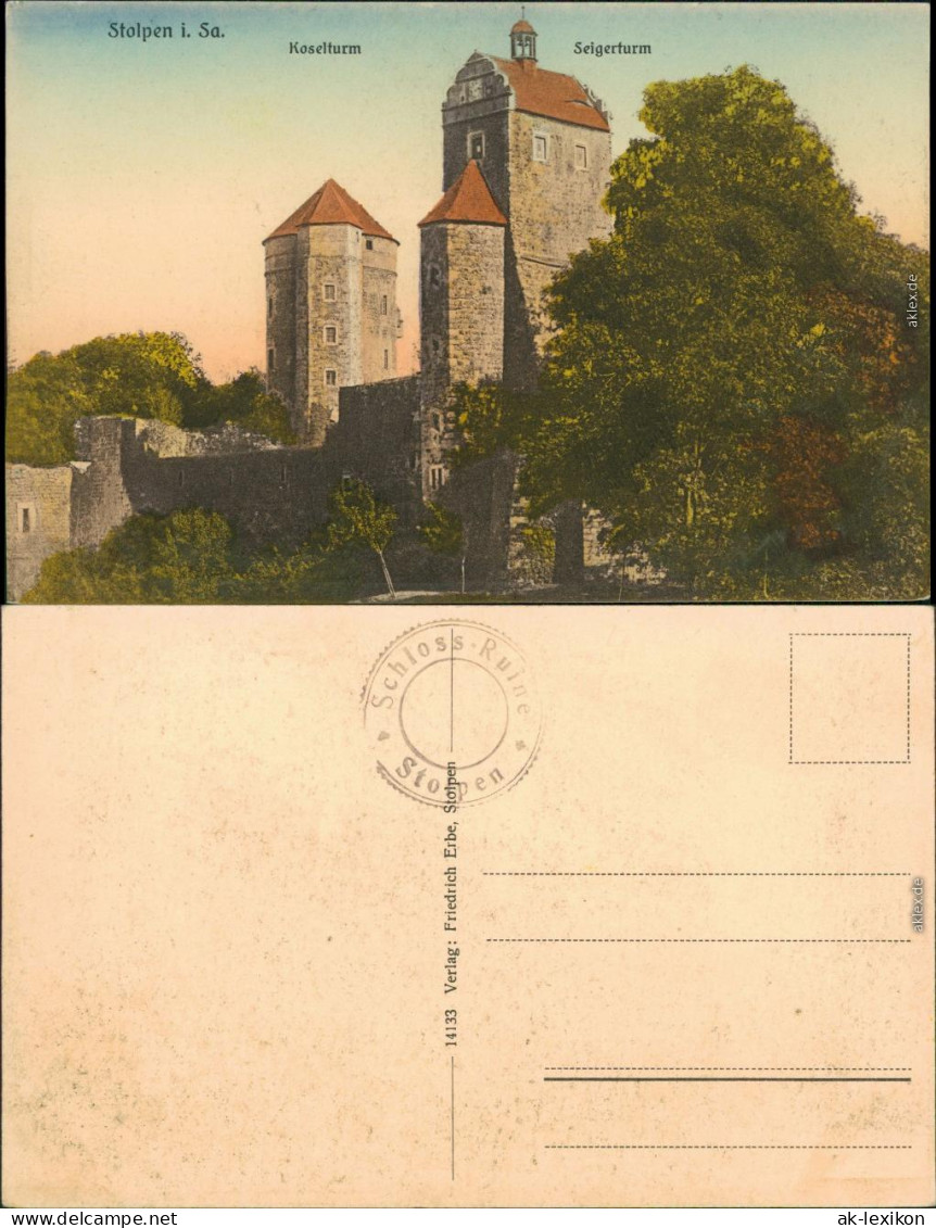 Ansichtskarte Stolpen Burg Stolpen - Koselturm, Seigerturm 1914