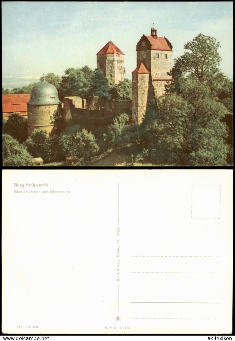 Ansichtskarte Stolpen Burg Stolpen: Nordansicht 1963