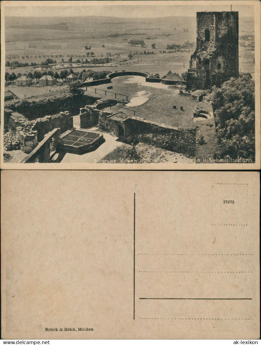 Ansichtskarte Stolpen Burg Stolpen Siebenspitzen-Turm 1920