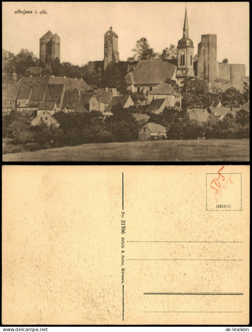 Ansichtskarte Stolpen Burg Stolpen Stadtpartie 1920