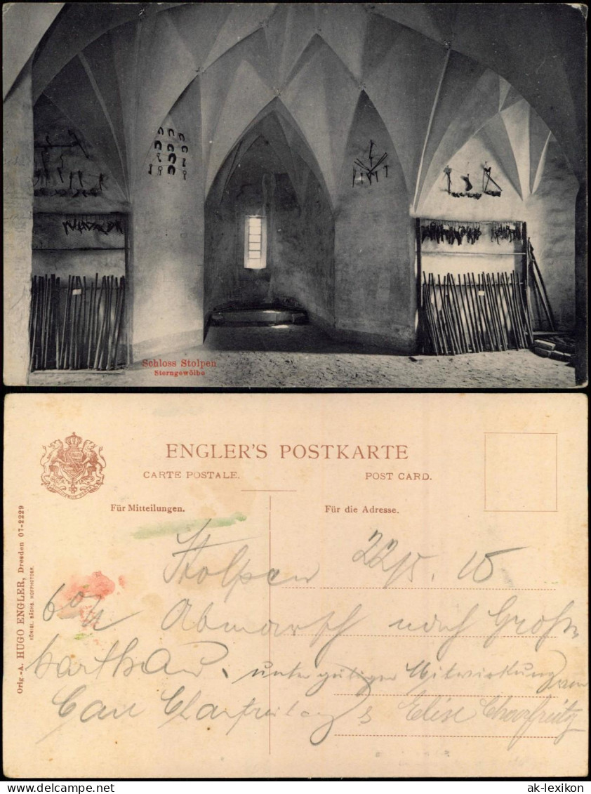Ansichtskarte Stolpen Schloss Stolpen Sterngewölbe 1912
