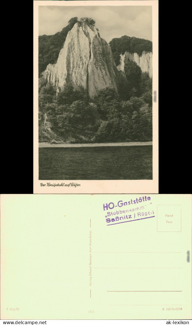 Ansichtskarte Stubbenkammer-Sassnitz Saßnitz Königsstuhl 1954