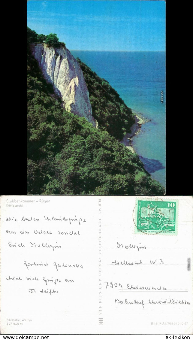 Ansichtskarte Stubbenkammer-Sassnitz Saßnitz Königsstuhl 1974