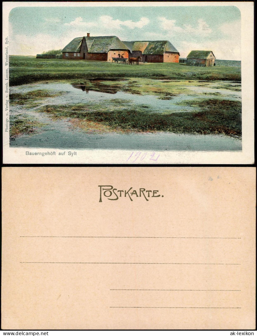 Ansichtskarte Sylt Bauerngehöft auf Sylt 1906