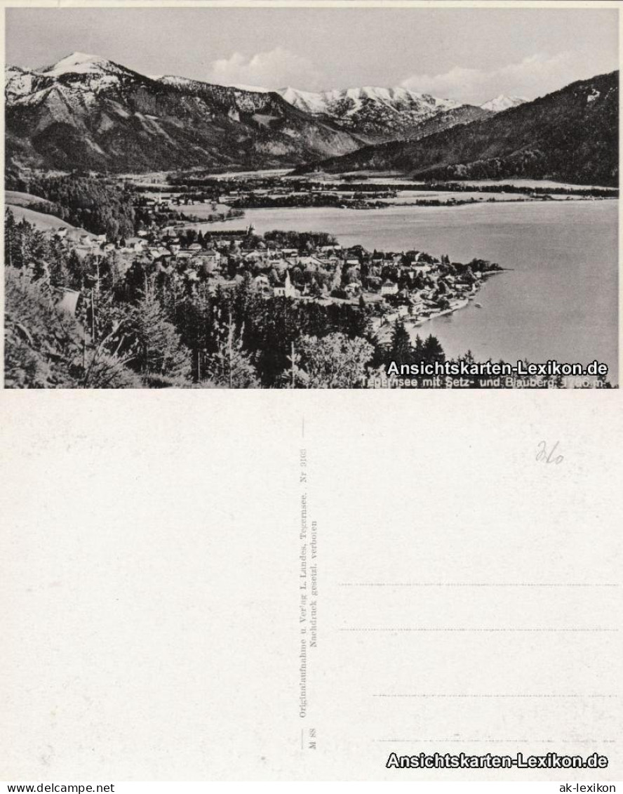 Ansichtskarte Tegernsee (Stadt) Tegernsee mit Setz- und Blauberg 1940