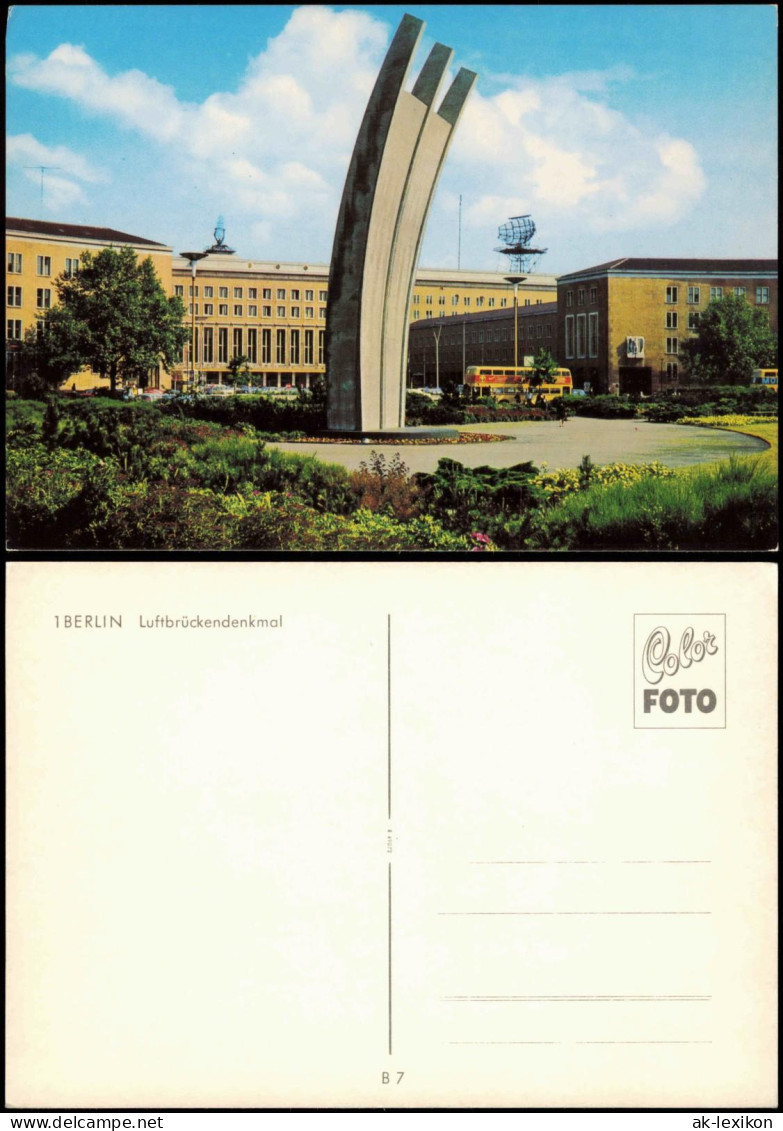 Ansichtskarte Tempelhof-Berlin Luftbrückendenkmal, Bus 1973