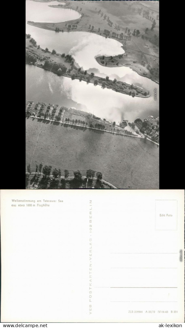 Ansichtskarte Teterow Luftbild - Teterower See 1972