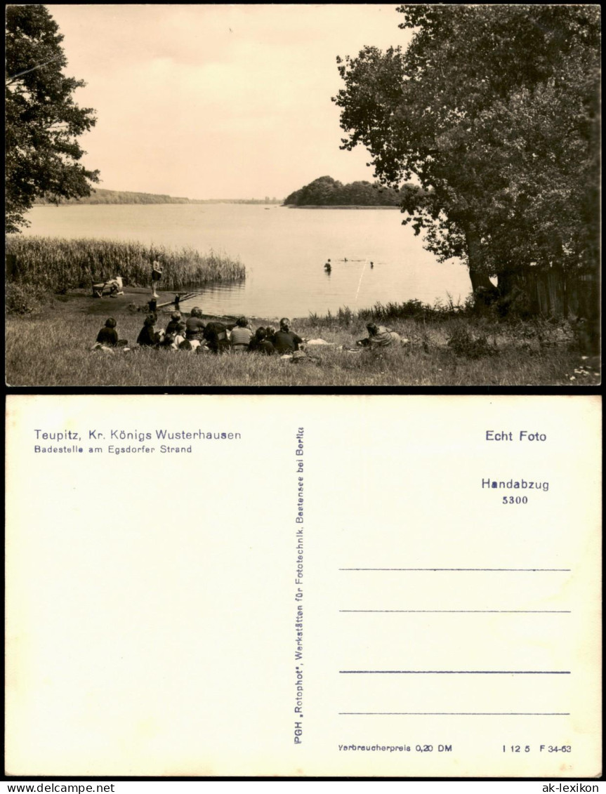 Ansichtskarte Teupitz Badestelle am Egsdorfer Strand 1963