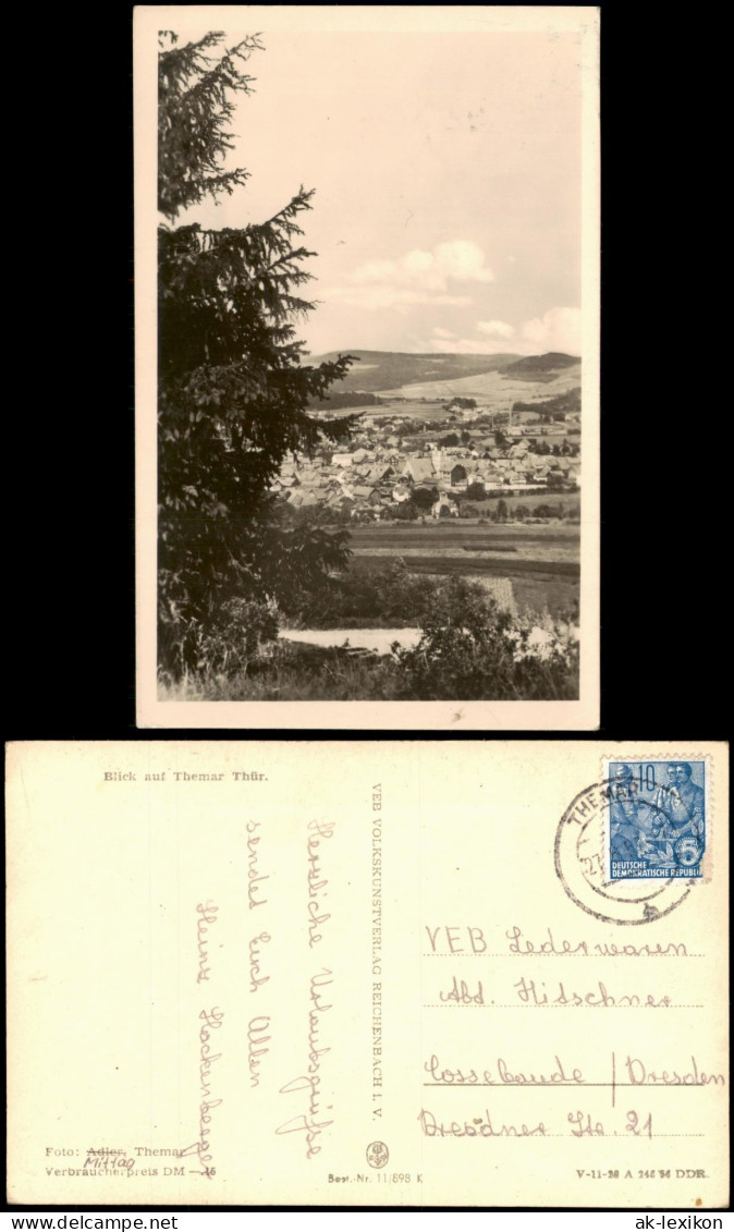 Ansichtskarte Themar Panorama-Ansicht Fernansicht zur DDR-Zeit 1955
