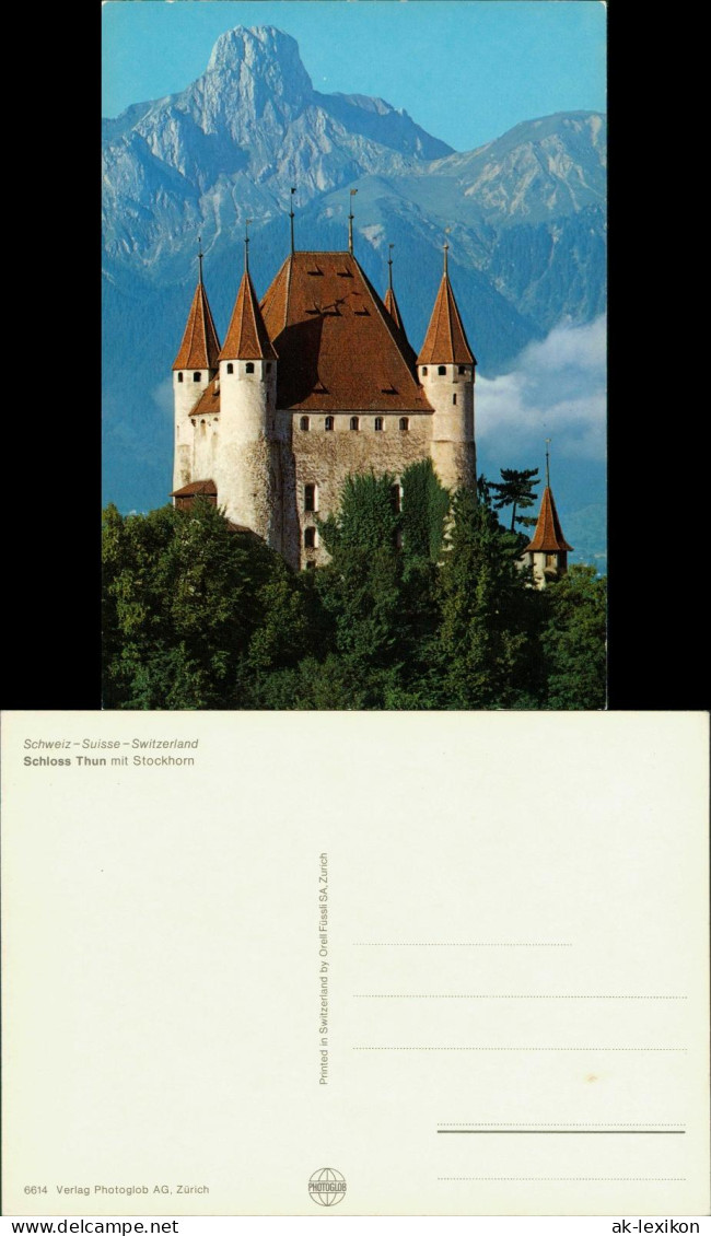 Ansichtskarte Thun Thoune Schloss Thun mit Stockhorn 1980