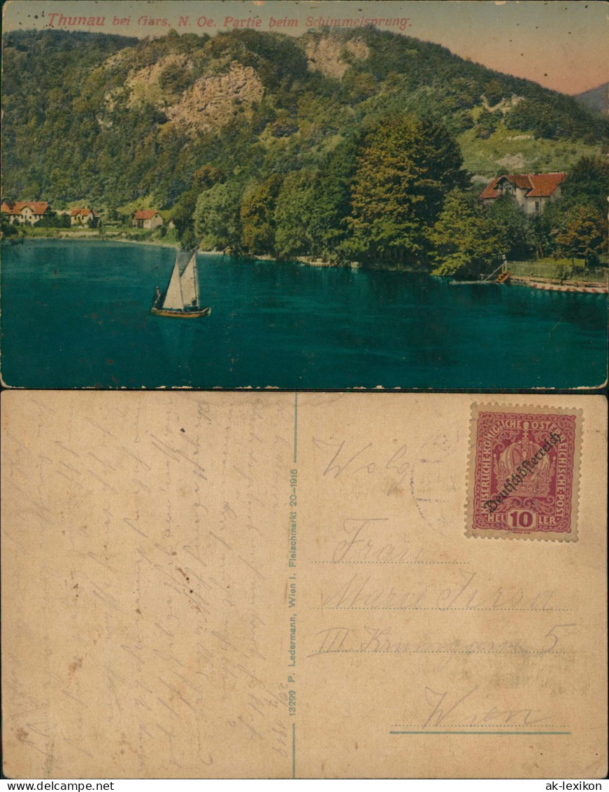 Ansichtskarte Thunau am Kamp Partie beim Schimmelsprung. 1913  b. Gars am Kamp