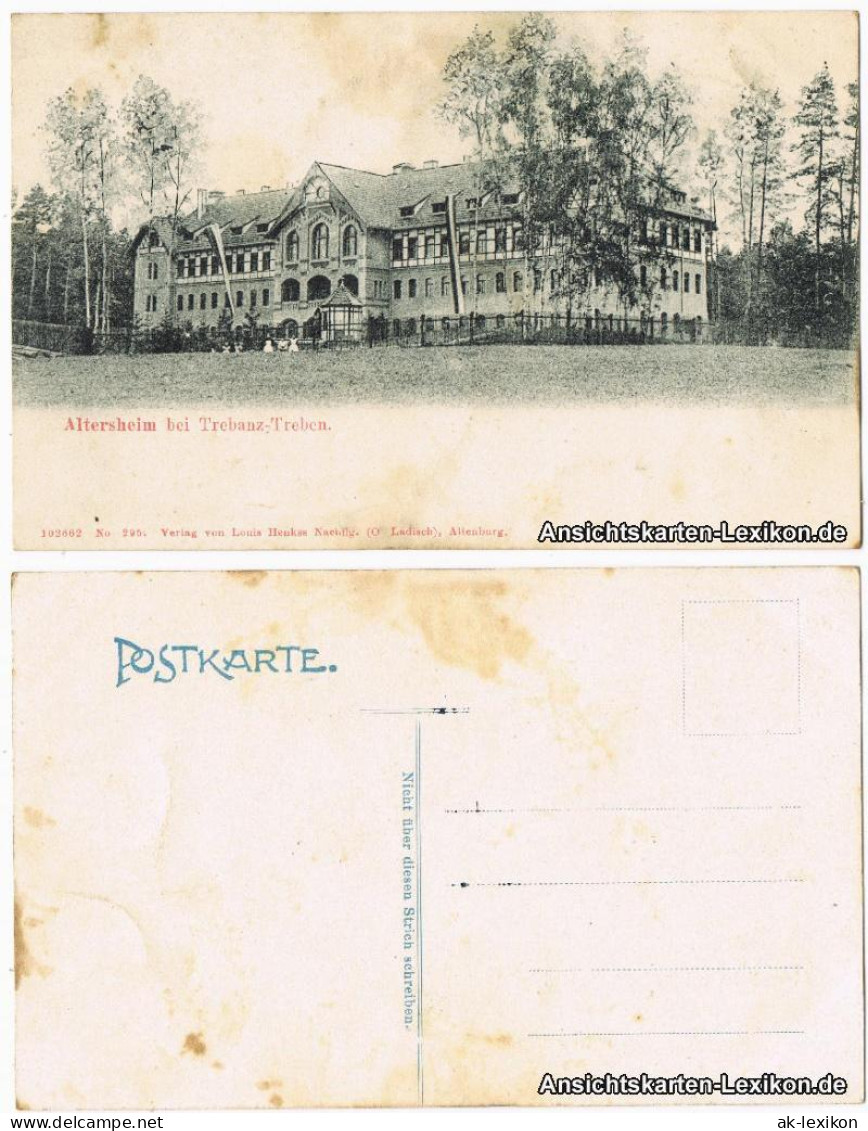 Ansichtskarte Trebanz-Treben-Meuselwitz (Thüringen) Altersheim 1918