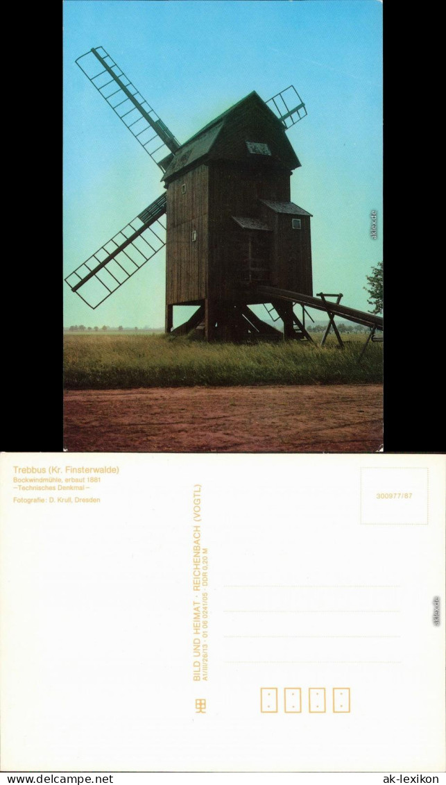Ansichtskarte Trebbus-Doberlug-Kirchhain Dobrilugk Bockwindmühle 1988