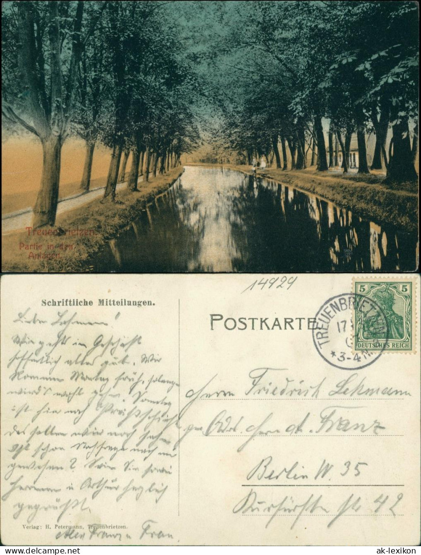 Ansichtskarte Treuenbrietzen Partie in den Anlagen 1909