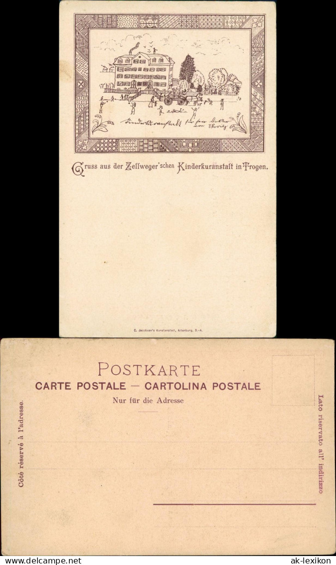 Ansichtskarte Trogen AR Zellweger'schen Kinderkuranstalt Künstlerkarte 1913